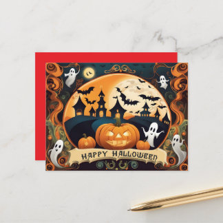 Cartão Postal De Festividades Happy Halloween card
