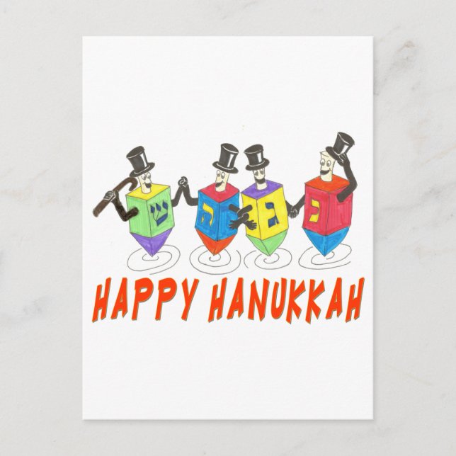Cartão Postal De Festividades Happy Hanukkah Dançando Sonhos (Frente)