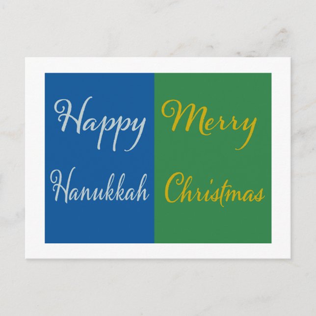Cartão Postal De Festividades Happy Hanukkah Merry Christmas Dual Holiday Card (Frente)