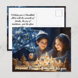Cartão Postal De Festividades 🕎 Happy Hanukkah, texto personalizado