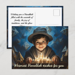 Cartão Postal De Festividades 🕎 Happy Hanukkah, texto personalizado