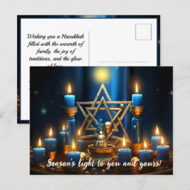 Cartão Postal De Festividades 🕎 Happy Hanukkah, texto personalizado