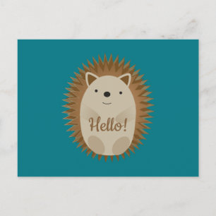 Cartão Postal De Festividades Happy Hedgehog