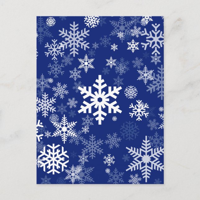 Cartão Postal De Festividades Happy Holiday Snowflakes Pattern for Everyone (Frente)