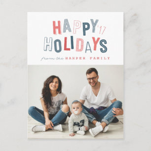 CARTÃO POSTAL DE FESTIVIDADES HAPPY HOLIDAYS