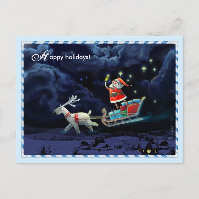 Cartão Postal De Festividades Happy holidays (Frente)
