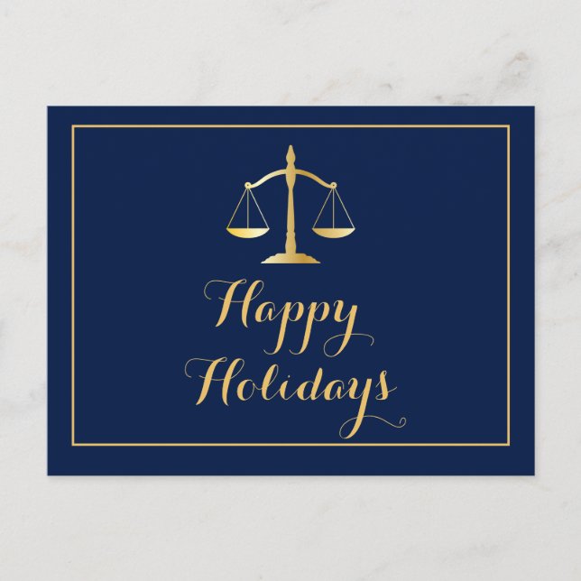 Cartão Postal De Festividades Happy Holidays Attorney Law Firm Scales (Frente)
