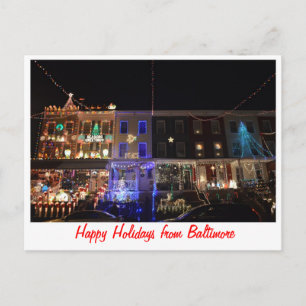 Cartão Postal De Festividades Happy Holidays from Baltimore