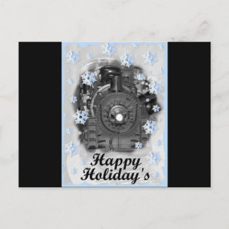 Cartão Postal De Festividades Happy Holiday's Model Train