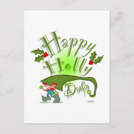 Cartão Postal De Festividades Happy Holly Days