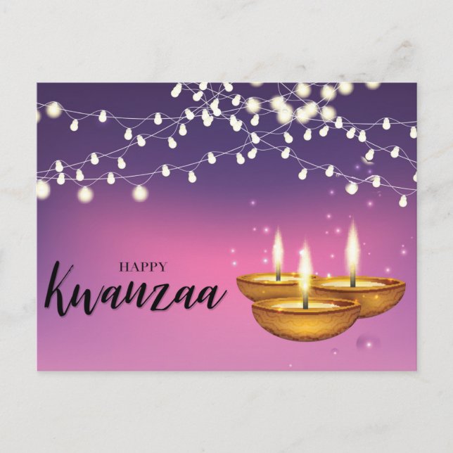 Cartão Postal De Festividades Happy Kwanzaa (Frente)