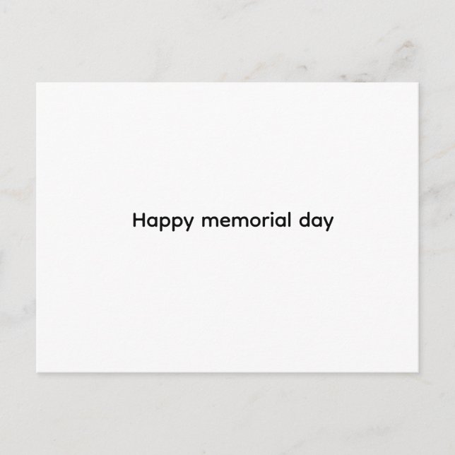 Cartão Postal De Festividades Happy memorial day card (Frente)