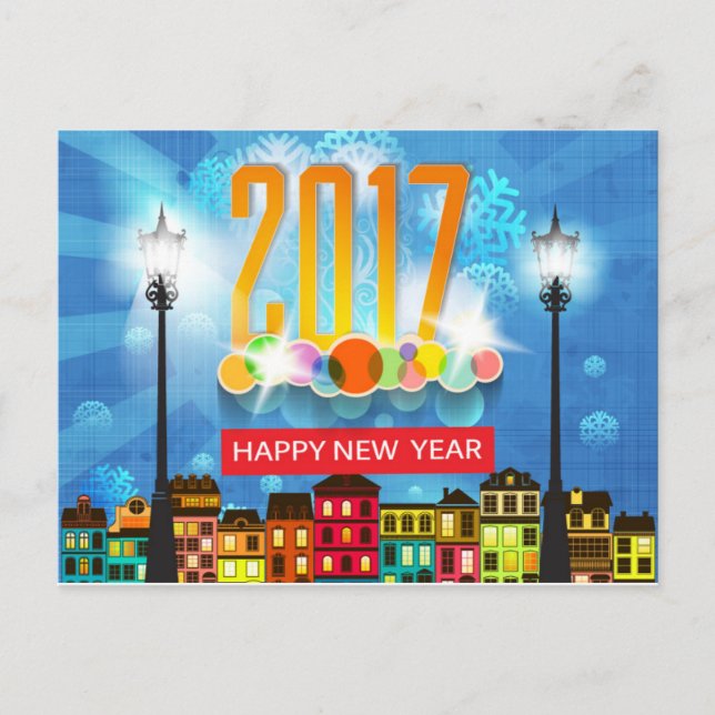 Cartão Postal De Festividades happy new year 2017 (Frente)
