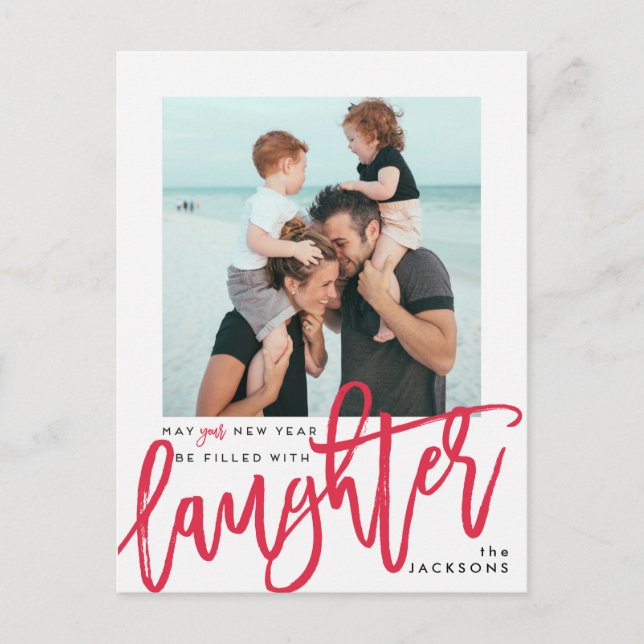 Cartão Postal De Festividades Happy New Year Be filled with Laughter (Frente)
