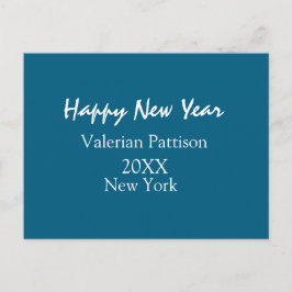 Cartão Postal De Festividades Happy new year blue name place year boho simple 