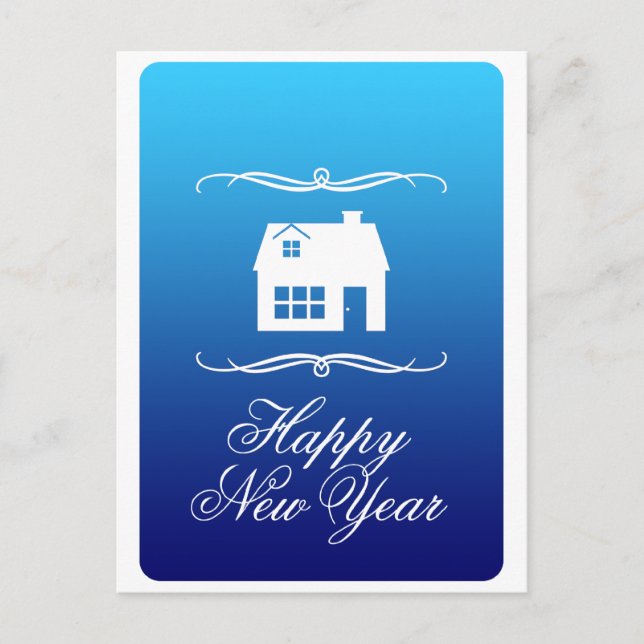 Cartão Postal De Festividades happy new year new address announcement (Frente)