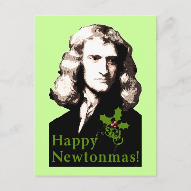 Cartão Postal De Festividades Happy Newtonmas Holiday Card (Frente)