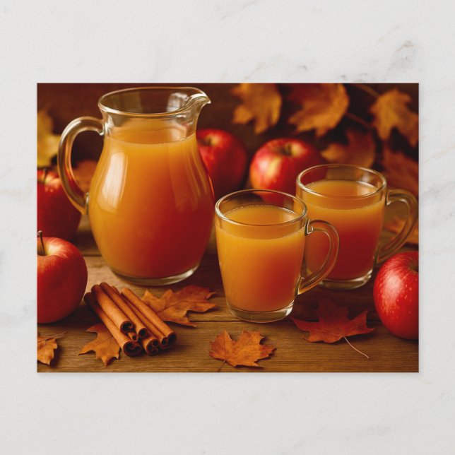 Cartão Postal De Festividades Happy Thanksgiving Autumn Apple Cider Postcard (Frente)