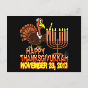 Cartão Postal De Festividades Happy Thanksgivukkah Postcard