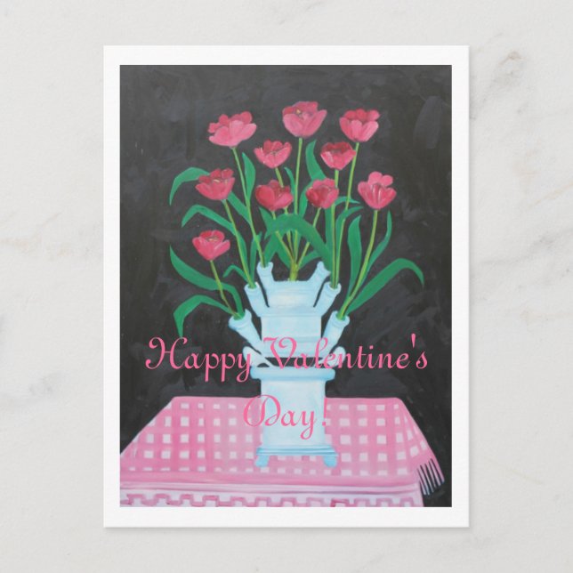 CARTÃO POSTAL DE FESTIVIDADES HAPPY VALENTINE'S DAY YOU MAKE MY HEART BLOOM (Frente)