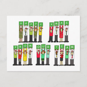 Cartão Postal De Festividades Happy Xmas From Our Team Cartoon Group