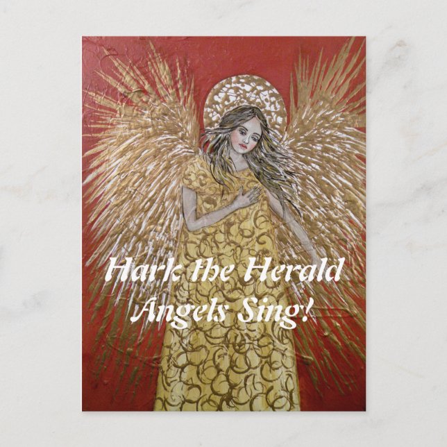 Cartão Postal De Festividades Hark the Herald Angels Christmas Postcard (Frente)