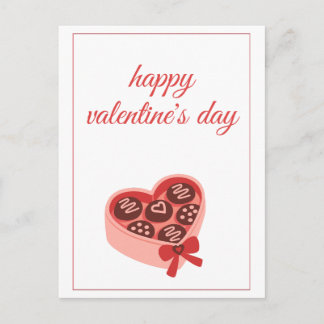 Cartão Postal De Festividades Heart Chocolate Box Sweet Valentine’s Day