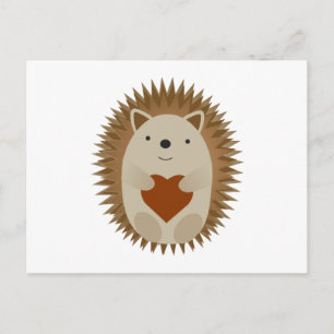 Cartão Postal De Festividades Hedgehog Heart