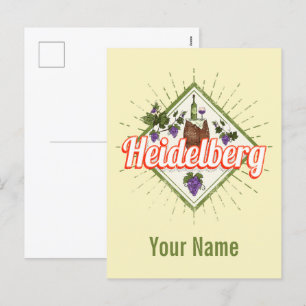 Cartão Postal De Festividades Heidelberg am Neckar Alemanha Retro Wine Vintage