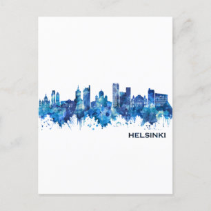 Cartão Postal De Festividades Helsínquia - Azul Skyline