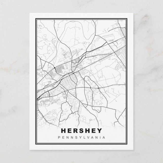 Cartão Postal De Festividades Hershey Map (Frente)
