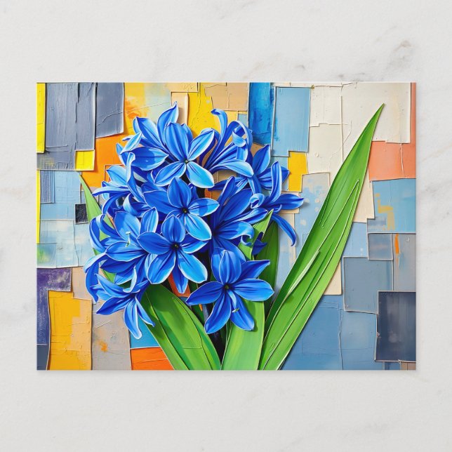 Cartão Postal De Festividades Hiacinto Vibrante no Estilo Abstrato moderno (Frente)