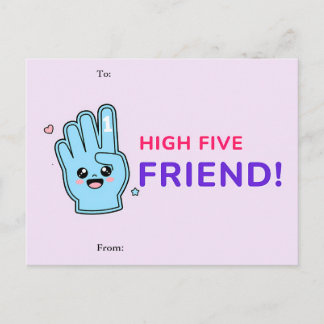 Cartão Postal De Festividades High Five Friend Valentine Card
