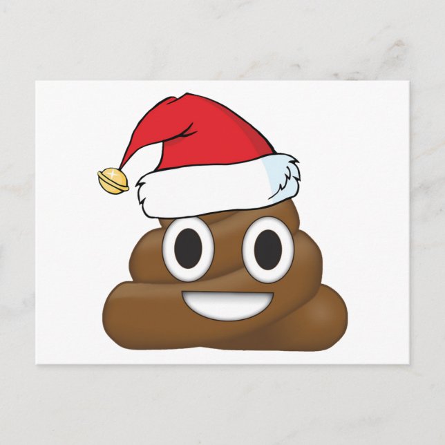 Cartão Postal De Festividades Hilarious Xmas Poop Emoji (Frente)