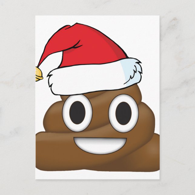 Cartão Postal De Festividades Hilarious Xmas Poop Emoji (Frente)