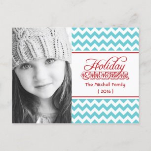 Cartão Postal De Festividades Hip Chevron Photo Holiday