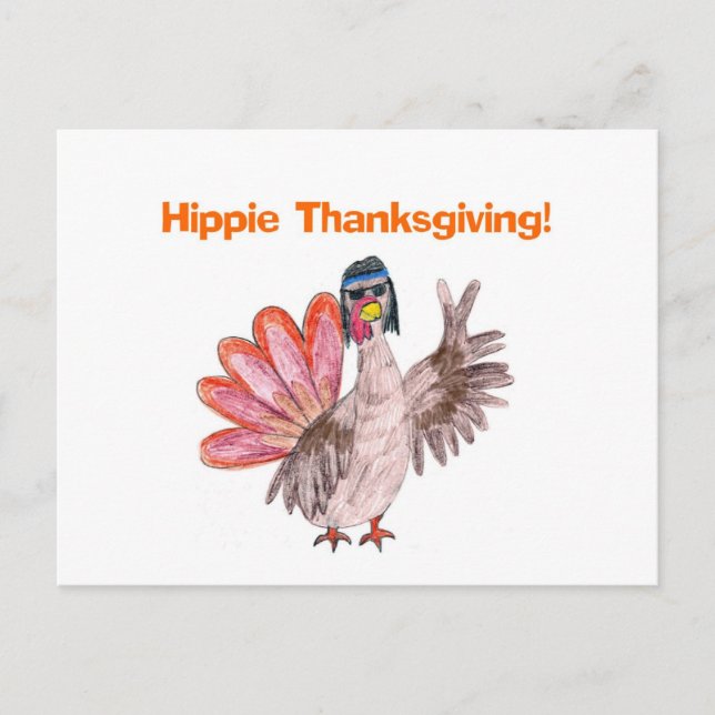 Cartão Postal De Festividades Hippie Thankspoukey (Frente)