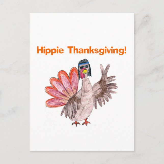 Cartão Postal De Festividades Hippie Thankspoukey (Frente)