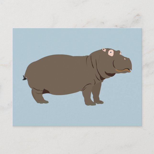 Cartão Postal De Festividades Hippopotamus Hippo Personalizado (Frente)