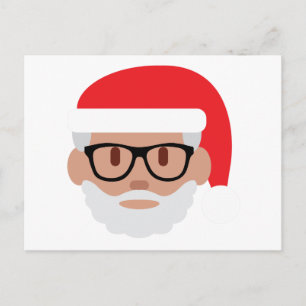 Cartão Postal De Festividades hipster Santa Claus emoji