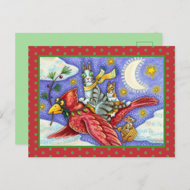 CARTÃO POSTAL DE FESTIVIDADES HISS N' FITZ ENGRAÇADO GATOS, GIGANTE CARDINAL DE  (Frente/Verso)