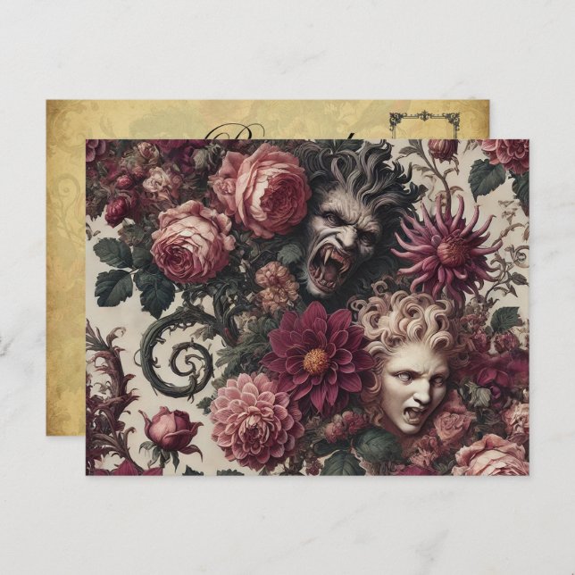 Cartão Postal De Festividades História de Sangue - Vitoriano Gótico (Frente/Verso)