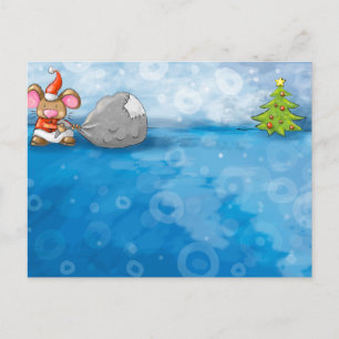 Cartão Postal De Festividades ho ho ho merry rato de natal