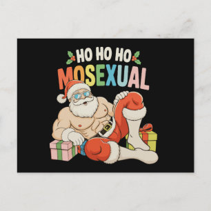 Cartão Postal De Festividades Ho Ho Ho Mossexual Papai Noel Gay Orgulho LGBT Nat