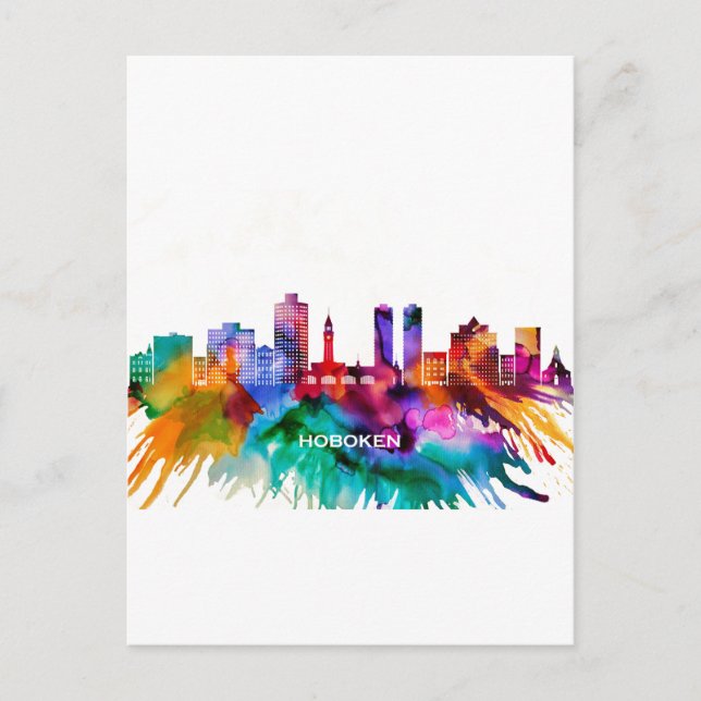 Cartão Postal De Festividades Hoboken Skyline (Frente)