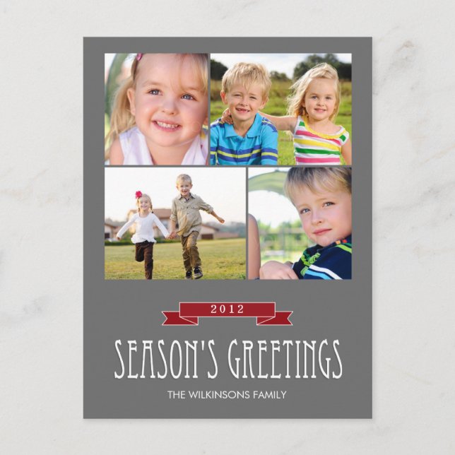 Cartão Postal De Festividades Holiday Banner Holiday Photo Card Postcard (Frente)