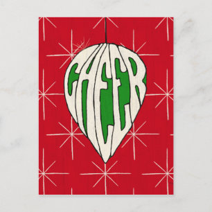 Cartão Postal De Festividades Holiday Ornament Cheer