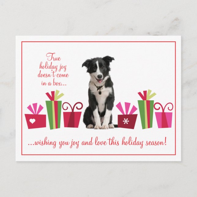 Cartão Postal De Festividades Holiday Puppy with Gifts Postcard (Frente)