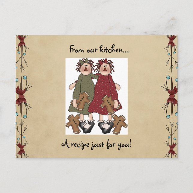 Cartão Postal De Festividades Holiday recipe cards (Frente)