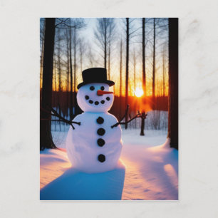 Cartão Postal De Festividades Holiday Snowman